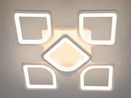 Люстра стельова LED Diasha S8060/4+1WH 72W, з ІЧ пультом, для спальні, вітальні, коридору, IP20 - мініатюра 2