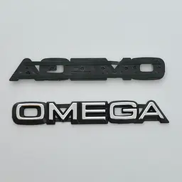 Емблема напис Omega скотч 155 x 25 мм 1986-1996
