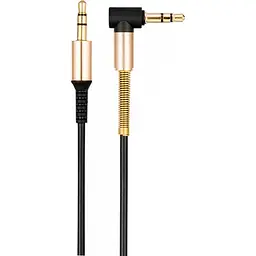 Кабель мультимедійний 3.5mm M to 3.5mm M 1.0m 90° corner Black HOCO (6957531025665)