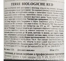 Вино Sartori Terre Biologiche Rosso, червоне, сухе, 11,5%, 0,75 л - мініатюра 4