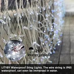 LITYBY Fairy Lights Акумулятор водонепроникний, 12M/120LED Різдвяні казкові вогні, 8 режимів Battery String Lights Outdoor - мініатюра 2