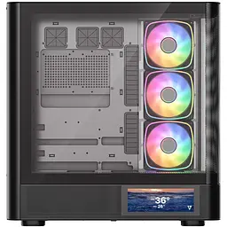 Корпус ModeCom VOLCANO AQ400 ARGB MIDI SIDE LCD 6,2” 4x120mm fans BLACK без БЖ ATX - мініатюра 5