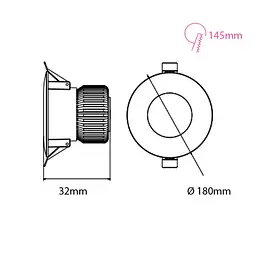 Світлодіодний світильник Horoz Electric Alexa-24 3CCT 24W чорний (3000K-4000K-6500K)  - мініатюра 2
