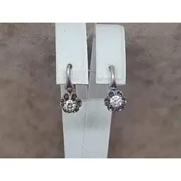 Золоті сережки Геліос з діамантами. 1В41206136/11 - мініатюра 4