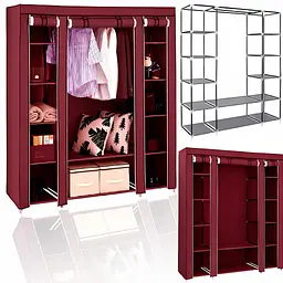 Тканинна шафа HCX Storage Wardrobe 88130 Бордо - мініатюра 2