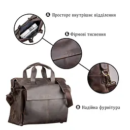 Дорожня сумка SHVIGEL 11119 шкіряна коричнева - мініатюра 8