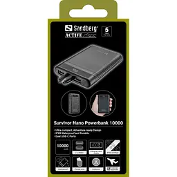 Батарея універсальна Sandberg 10000mAh, 20W, PD, Survivor Nano, IPX8 (421-32) - мініатюра 3