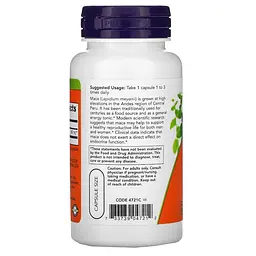 Натуральна добавка NOW Maca 500 mg, 100 вегакапсул - мініатюра 3