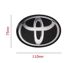 Емблема під склом Toyota Чорна 110х75 мм на скотчі (Завод) - мініатюра 2