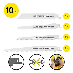 Набір полотен для пили шабельної Trotec 10 pieces Wood/Metal/Plastic Set (6215001205) - мініатюра 4