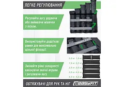 Обтяжувачі EasyFit 0,5-5 кг для ніг та рук Чорний-сірий (EF-AWTS-550) - мініатюра 5