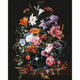 Картина за номерами "Ваза з квітами та ягодами" Jan Davidsz. de Heem Ideyka KHO3208 40х50 см