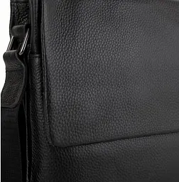 Шкіряний чоловічий месенджер чорний TIDING BAG sum0028692 - мініатюра 3