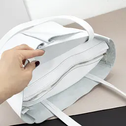 Шопер шкіряний білий жіночий Handycover S429 з 2 ручками - мініатюра 5