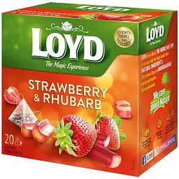 Чай фруктовий Loyd Strawberry&Rhubarb полуниця та ревінь 40 г (20 шт. х 2 г) - мініатюра 2