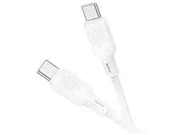 Кабель Borofone BX113 Lenny 60W silicone charging data cable Type-C to Type-C (1 м) Білий
