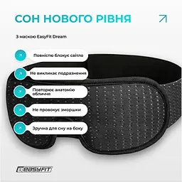 Маска для сну 3D EasyFit Dream з ефектом пам’яті (чорна) - мініатюра 5