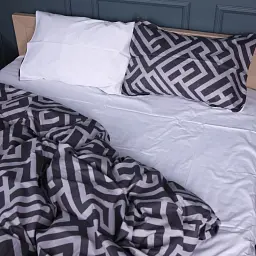 Дитячий комплект постільної білизни MirSon Сатин 22-1395 Geometric Design 110х140 см білий з чорним (2200010565171) - мініатюра 3