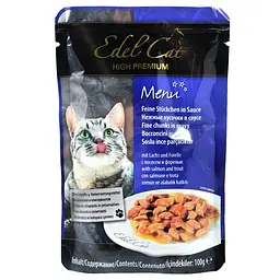 Вологий корм для котів Edel Cat pouch 100 г (лосось та форель соусі)
