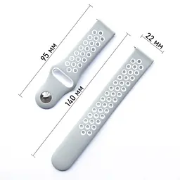Спортивний ремінець Primolux Perfor Sport з перфорацією для годинника Xiaomi Huami Amazfit Sport Grey White - мініатюра 3