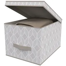 Короб для зберігання EuroHome з кришкою 30х40х25 см Beige Leaf (405195)