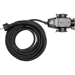 Подовжувач електромережевий YATO l=20 м 16 A 3Gх1.5 mm2 IP44 з розгалужовачем з 3 гніздами (YT-81162)