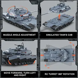 Конструктор танк на радіокеруванні Mould King танк АБРАМС Abrams X Tank для дорослих та дітей військова техніка 1192 деталі - мініатюра 7