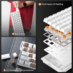 Iгрова магнітна клавіатура DAREU EK60 HE, Білий - мініатюра 4