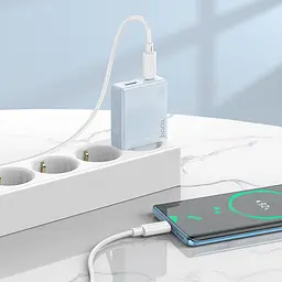 Адаптер мережевий HOCO Direct charger C142A (Type-C to Type-C set) |1USB/1Type-C, 20W/3A, PD/QC| - мініатюра 2