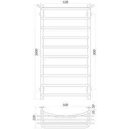 Рушникосушарка UNIO Zp W 1000-500-10 Зета з полицею (20857) - мініатюра 5