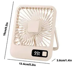 Настільний міні вентилятор акумуляторний ручний портативний Квадратний Desktop stand fan на акумуляторі - мініатюра 7