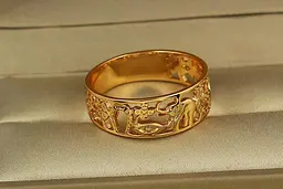 Кільце Xuping Jewelry різблене слоник р 22 золотисте