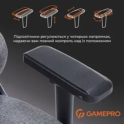 Ігрове крісло GamePro Size L Fabric Dark Grey (FGC750DG) - мініатюра 17