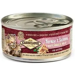 Вологий корм для кошенят Carnilove Kitten Healthy Development Turkey & Salmon шматочки з індичкою та лососем 100 г