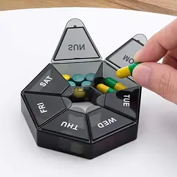 Таблетниця Semi 7Days Mini Pill Box Black 8.3x8.3x2.5 см - мініатюра 4