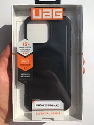 Оригінальний протиударний чохол для iPhone 15 Pro Max UAG Essential Armor MagSafe Black (114296114040) силіконовий - мініатюра 4