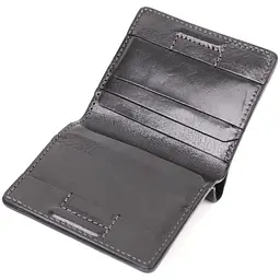 Шкіряний чоловічий гаманець GRANDE PELLE 9,5х10х1,5 см acs0026943 - мініатюра 5