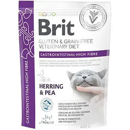 Корм сухий Brit VetDiet Cat Gastrointestinal High Fibre для котів з підвищеним вмістом клітковини з оселедцем 400 г