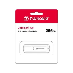 USB флеш накопичувач Transcend 256GB JetFlash 730 White USB 3.1 (TS256GJF730) - мініатюра 4