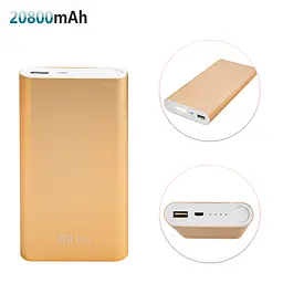 Повербанк зовнішній акумулятор золотистий 20800 mAh Powerbank MLpro 2642 зарядка переносна - мініатюра 2