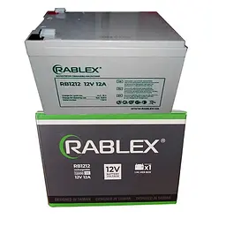 Акумуляторна батарея 12В 12Ач гелевий акумулятор 155х98х99мм AGM 12v 12A Rablex RB1212 - мініатюра 2
