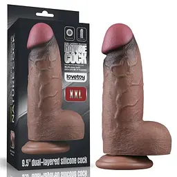 Фалоімітатор - Dual-Layered Silicone Cock XXL 9.5" Brown