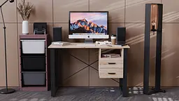 Письмовий стіл із ящиками Ferrum-decor Оскар 750x1200x600 метал Чорний ДСП Дуб Сан-Марино 16 мм (FRD-103214) - мініатюра 4