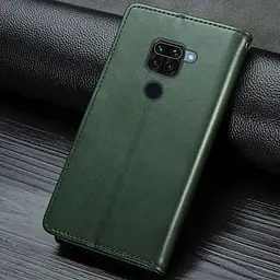 Шкіряний чохол-книжка GETMAN Gallant (PU) для Xiaomi Redmi Note 9 / Redmi 10X Зелений - мініатюра 5