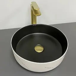 Умивальник VBI Prato white black marble matt накладний VBI-011409, Мрамор - мініатюра 3