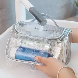 Косметичка Маленька 8321 22х15х14 см срібляста - мініатюра 4