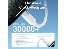 Кабель USB Type-C Vention 60W Type-C / Type-C 1m White (TRDWF) - мініатюра 5