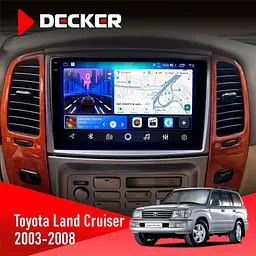 Штатна магнітола Toyota Land Cruiser (100) 2003-2008 Decker D10-006 4x64, 4G Decker (НФ-00007575)