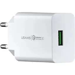 Мережевий зарядний пристрій Usams T48 KiT T22 18W + Cable U-Turn USB-A to micro-USB White [160792] - мініатюра 3