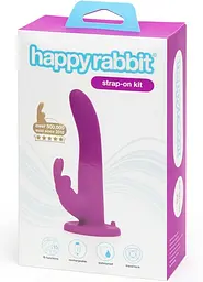 Страпон з вібратором кроликом, 12.7х3.2 см Happy Rabbit Vibrating Strap-On Harness Set - мініатюра 5
